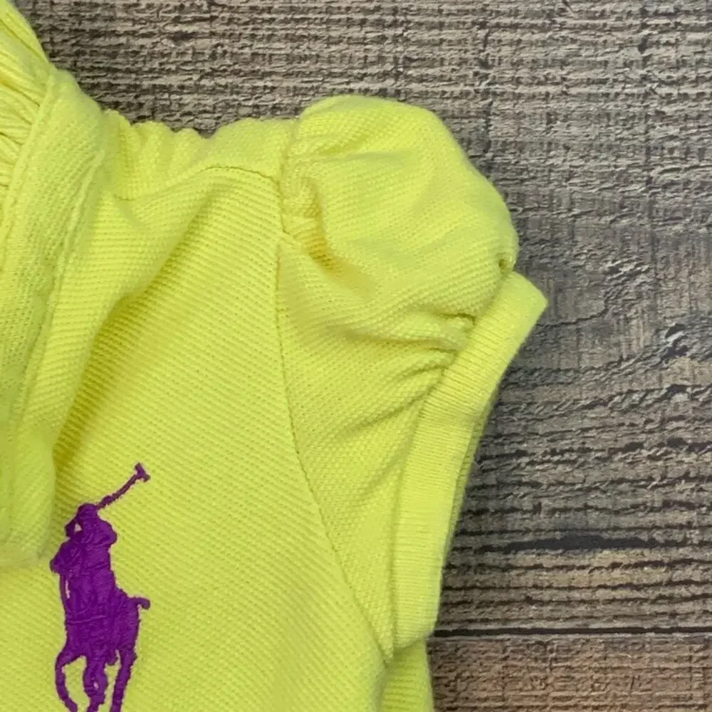 Ralph Lauren Cap Sleeve Ruffle Polo Dress Yellow Size 12m 12 months
